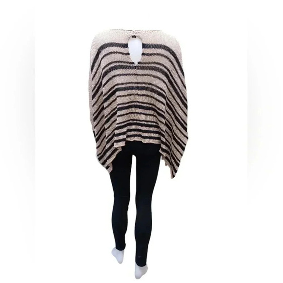 Wooden Ships EUC Black  and Brown LS Knit Sweater Size M-L - Picture 3 of 9